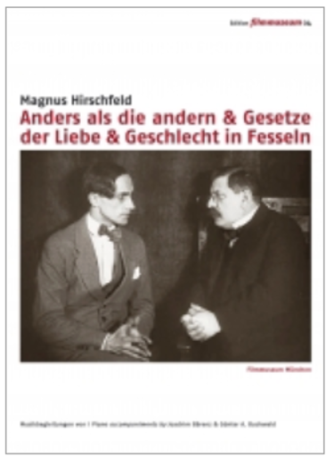 Edition Filmmuseum DVD cover: a black-and-white photo of two men in formal dress seated together in conversation, with Magnus Hirschfeld credited above the title.
